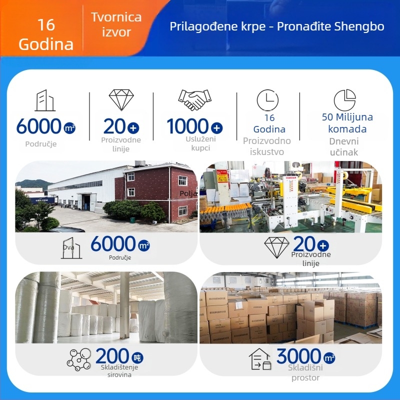 Jednokratne krpe od netkanog materijala, deblje krpe za pranje posuđa za hotele i restorane, prilagodljive.