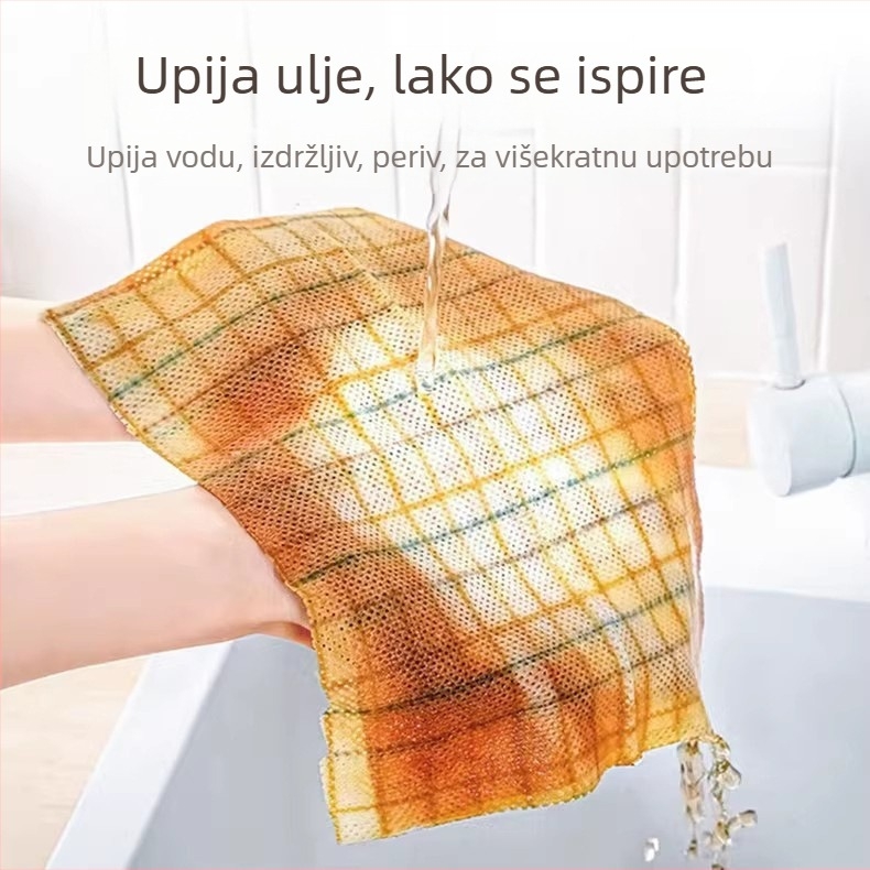 Kakama jednokratne krpe za suđe u kutiji, velike, višestrane namjene za kuhinju, netkani materijal, karo uzorak