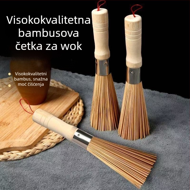 Prirodna bambus četka za suđe i lonce s finim dlačicama