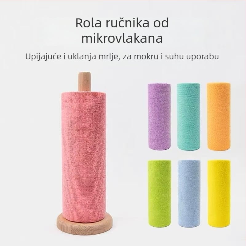 Prilagođena mikrovlaknena krpa u roli za čišćenje, suho i mokro, jednokratna kuhinjska krpa