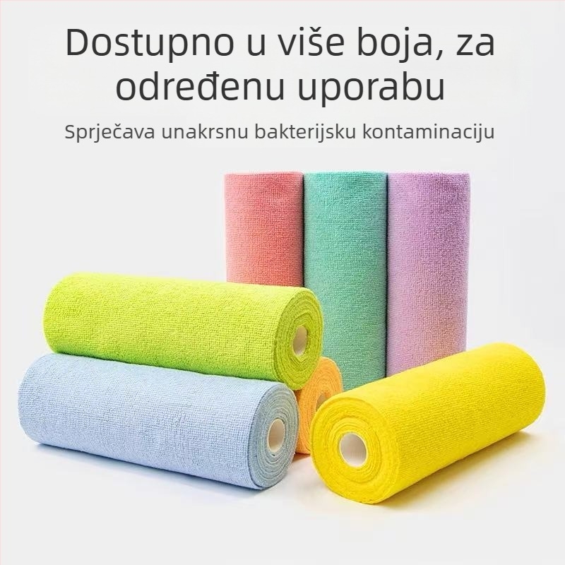 Prilagođena mikrovlaknena krpa u roli za čišćenje, suho i mokro, jednokratna kuhinjska krpa