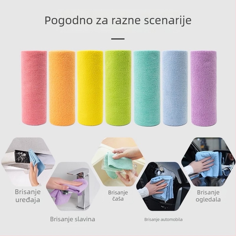 Prilagođena mikrovlaknena krpa u roli za čišćenje, suho i mokro, jednokratna kuhinjska krpa