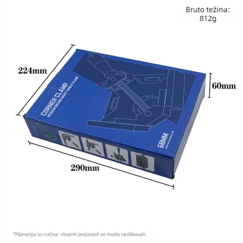 90° kutna stolarska stezaljka s jednim držačem, aluminijska legura, pravokutni fiksator i lokator, višestruka namjena