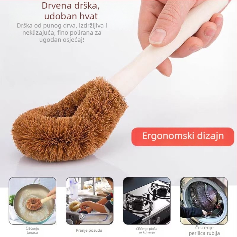 Četka za posuđe s dugim držalom od kokosovih vlakana za kuhinju