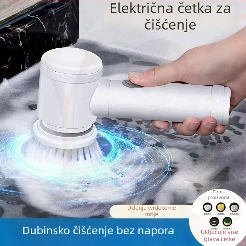 Električna četka za čišćenje, ručna, višestruka namjena za kuhinju i kupaonu, pranje suđa, lonaca i cipela