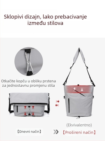 Torba preko ramena velike kapacitete za svakodnevnu upotrebu, vodootporna, višefunkcionalna, za 15-inčni prijenosnik, unisex, najlon