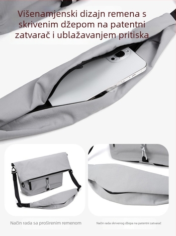 Torba preko ramena velike kapacitete za svakodnevnu upotrebu, vodootporna, višefunkcionalna, za 15-inčni prijenosnik, unisex, najlon