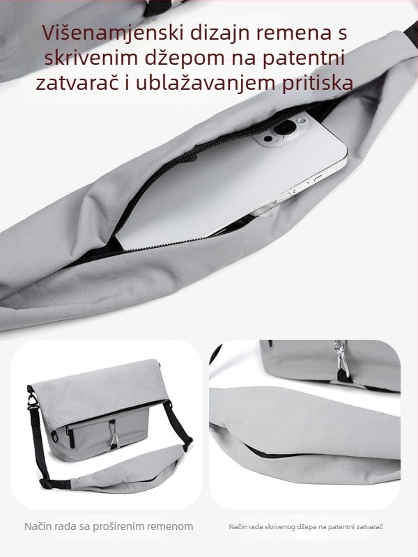Torba preko ramena velike kapacitete za svakodnevnu upotrebu, vodootporna, višefunkcionalna, za 15-inčni prijenosnik, unisex, najlon