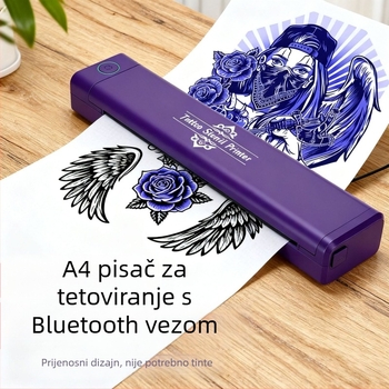 Mini Bluetooth termalni printer veličine A4 za papir za tetovaže — Ispišite dizajne sa svog telefona