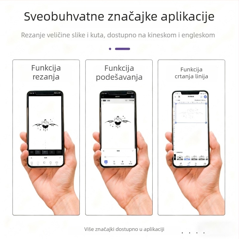 Mini Bluetooth termalni printer veličine A4 za papir za tetovaže — Ispišite dizajne sa svog telefona