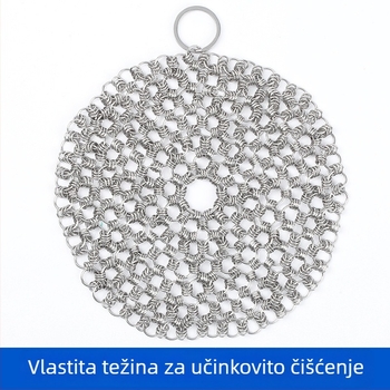 Mreža za čišćenje posuđa od nehrđajućeg čelika 316 s trostrukim prstenom