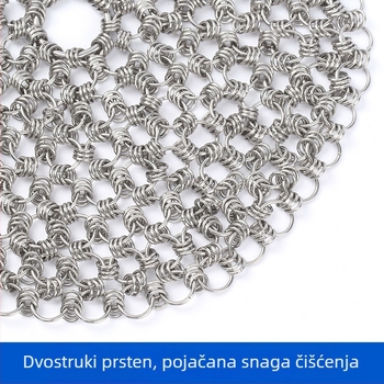 Mreža za čišćenje posuđa od nehrđajućeg čelika 316 s trostrukim prstenom
