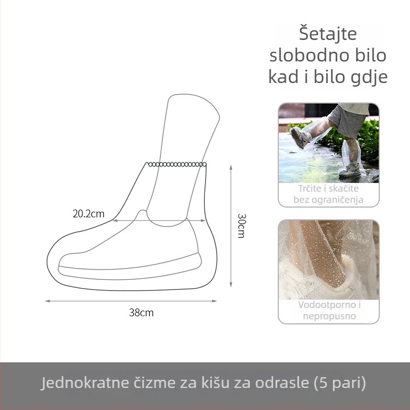 FaSoLa Jednokratne prozirne navlake za obuće protiv kiše, od debelog PE materijala, za vanjsku upotrebu, prijenosne