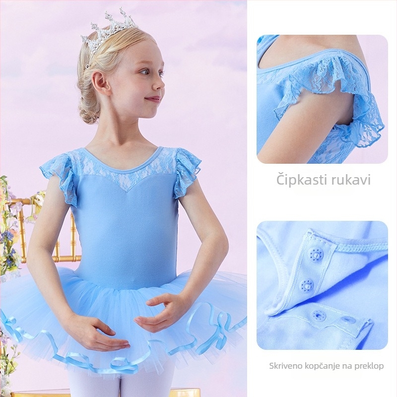 Fitdance Dječja ljetna baletna haljina za ples – kratkih rukava, za djecu 3–8 godina