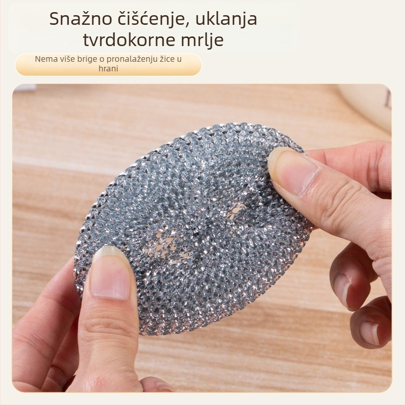 Četka za posuđe s kuglom od nehrđajućeg čelika i držačem, bez otpadanja, za kućno pranje posuđa i lonaca, paket 20 kom