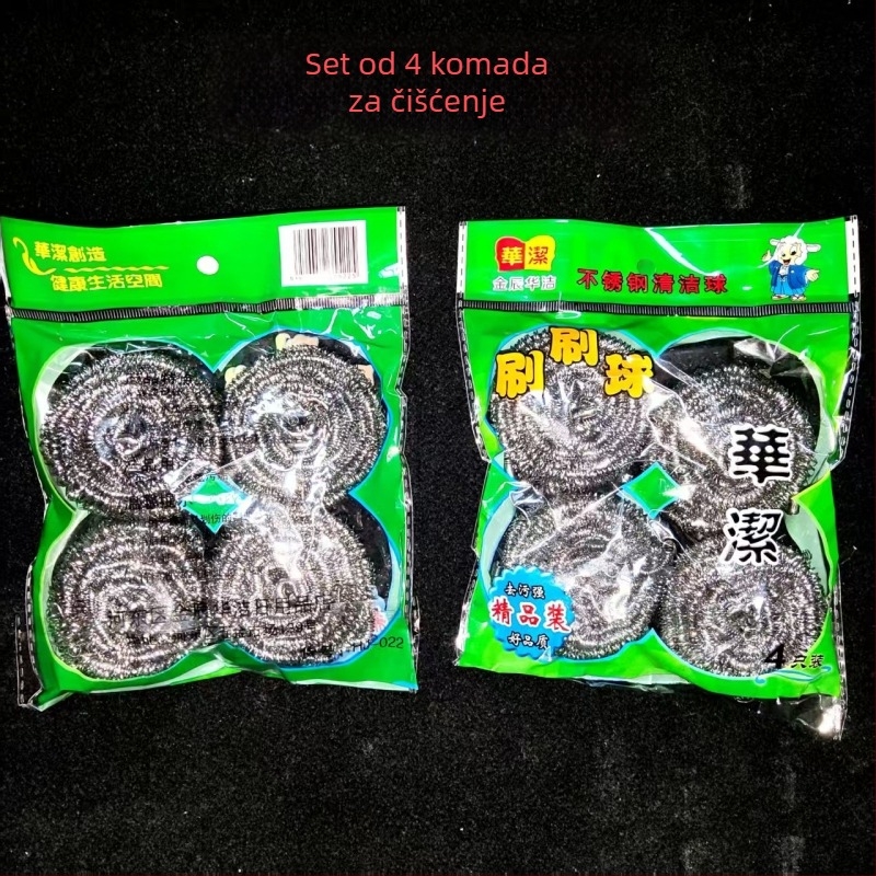 4 kom Čistiće kuglice za kuhinju (bez čelične vune), set četkica za lonce i posuđe