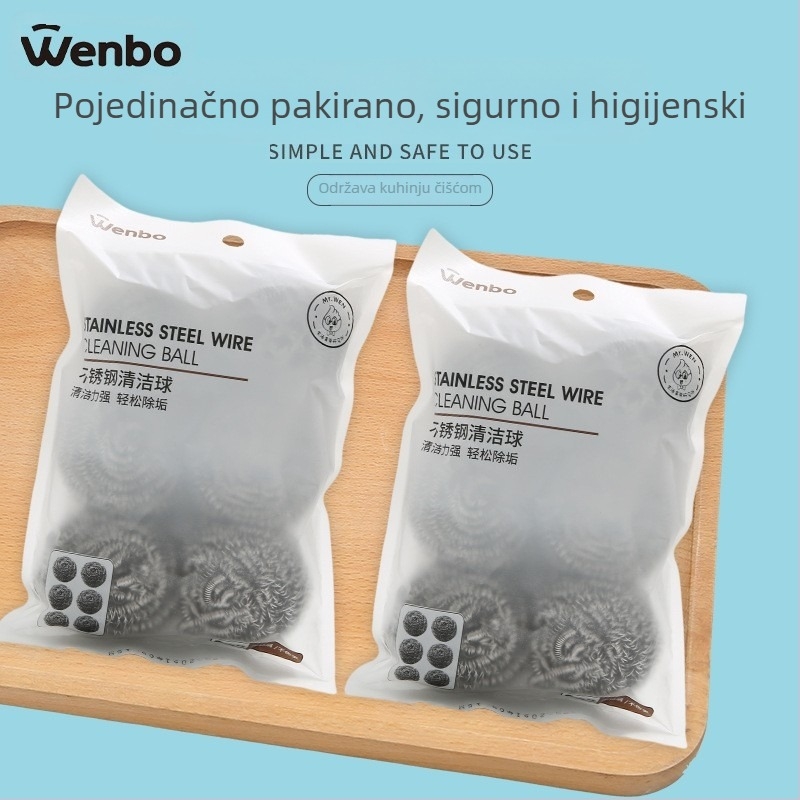 Set od 6 nehrđajućih čeličnih kuglica za čišćenje posuđa i čaša