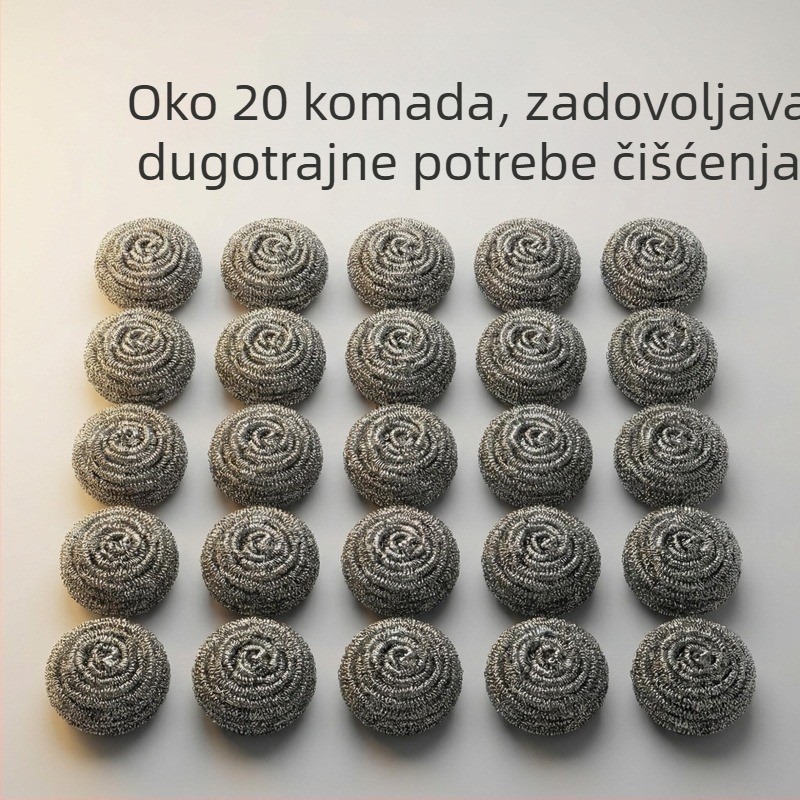 Lijia Yujie Žičana kugla od nehrđajućeg čelika 410 za čišćenje posuđa i lonaca, 20 komada