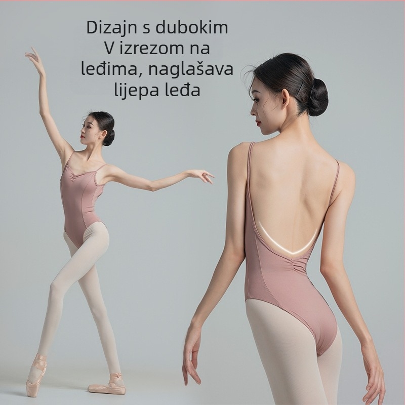 Ženski baletni leotard s trakama za ples i trening