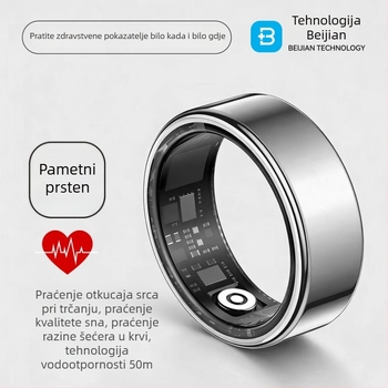 AI pametni prsten za praćenje otkucaja srca, zasićenost kisikom, san, HRV i stres — višenamjenski nosivi uređaj