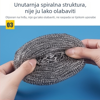 Ekstra velika žičana metalna kugla s drškom za pranje posuđa