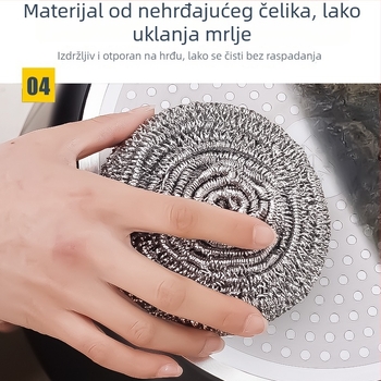 Ekstra velika žičana metalna kugla s drškom za pranje posuđa
