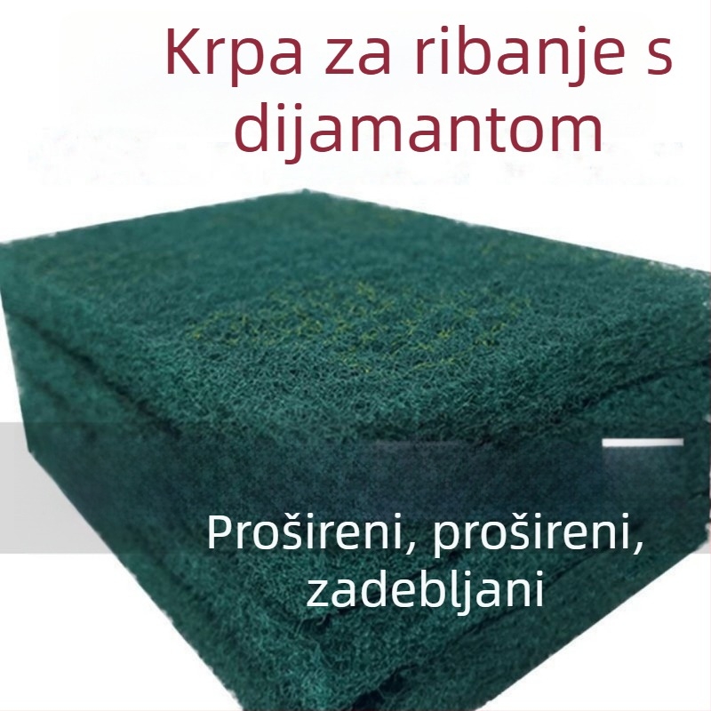 Nylon spužva za pranje posuđa, uklanjanje hrđe i poliranje nehrđajućeg čelika; debeli kuhinjski alat za čišćenje s dijamantnim abrazivom