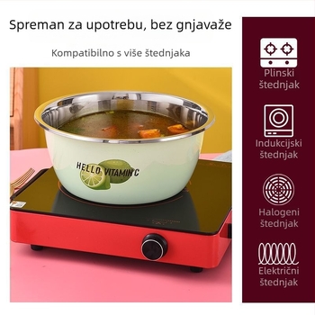 Kuhinjska posuda od nehrđajućeg čelika – prehrambenom standardu, šarena posuda za pranje voća i povrća, mijesanje tijesta, tučenje jaja i juhe