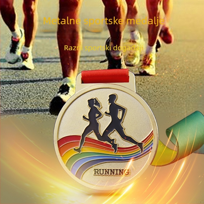 Prilagođena metalna medalja za maraton – svečana nagrada zlatne, srebrne i brončane boje za sportske događaje