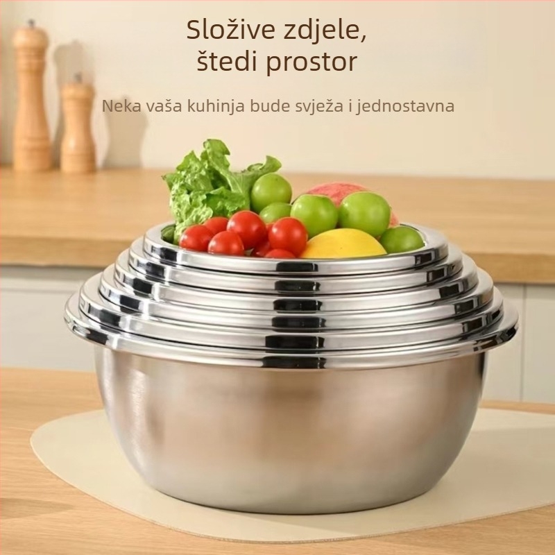 304 nehrđajući čelik zdjela s odvodnim košem za pranje povrća kuhinjska posuda za ispiranje riže