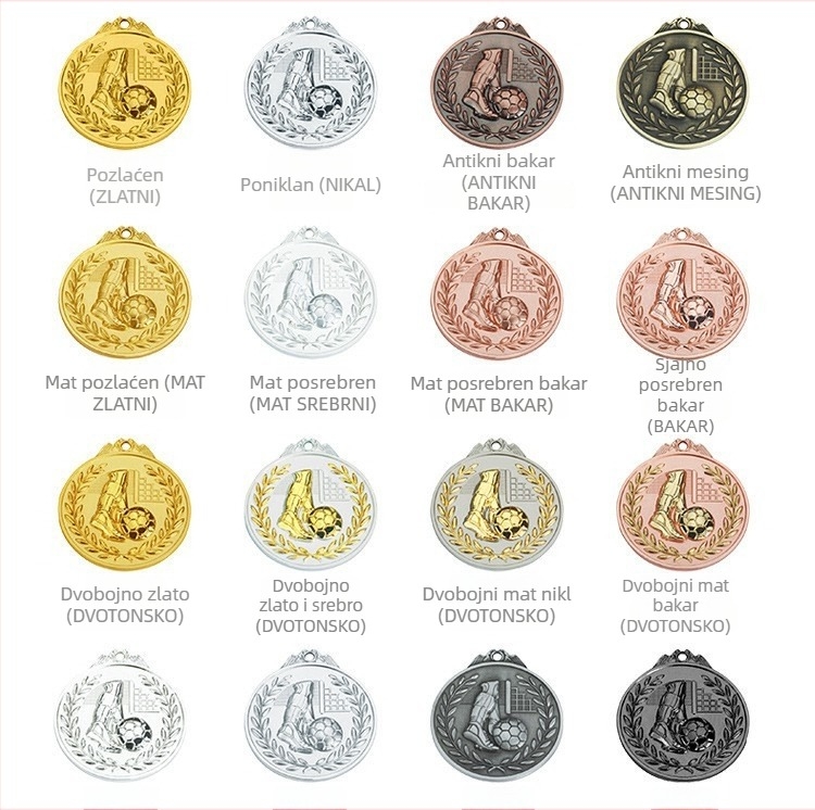 Metalne medalje za sportske događaje opće namjene, brončana medalja, maratonska medalja, prilagođena medalja s logom