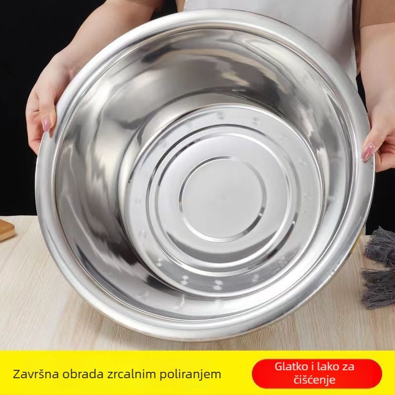 Velika posuda od nehrđajućeg čelika za pranje povrća, gniječenje tijesta i pranje rublja