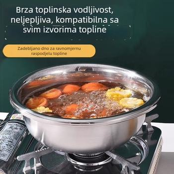 Nehrđajući čelični višenamjenski duboki posuda, ne-magnetna, debela i duboka, za mijesanje tijesta, pranje povrća i rublja te posuda za začine u kuhinji i kantini.