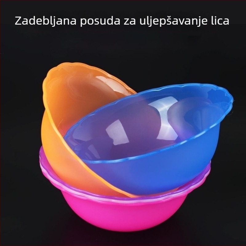 Plastična umivaonica za lice za kozmetički salon, debeli, mat završni s otiskom, dizajn s dvije ručkice