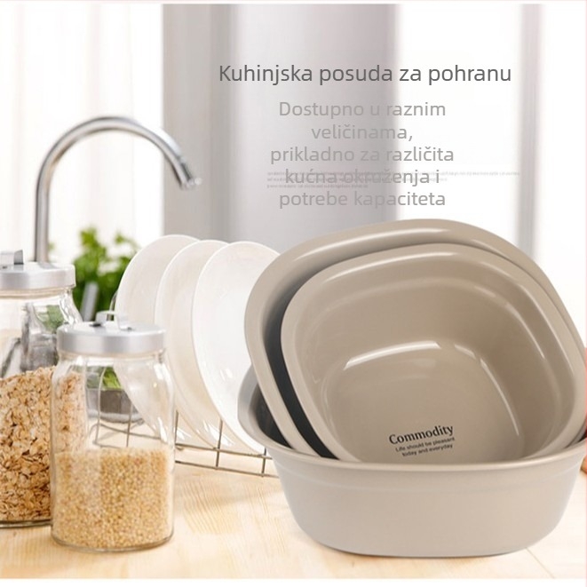 Izdržljivi plastični umivaonici za kućanstvo u velikim, srednjim i malim veličinama; kvadratni umivaonici za pranje rublja u studentskim domovima