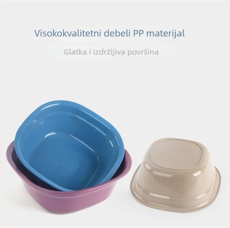 Izdržljivi plastični umivaonici za kućanstvo u velikim, srednjim i malim veličinama; kvadratni umivaonici za pranje rublja u studentskim domovima