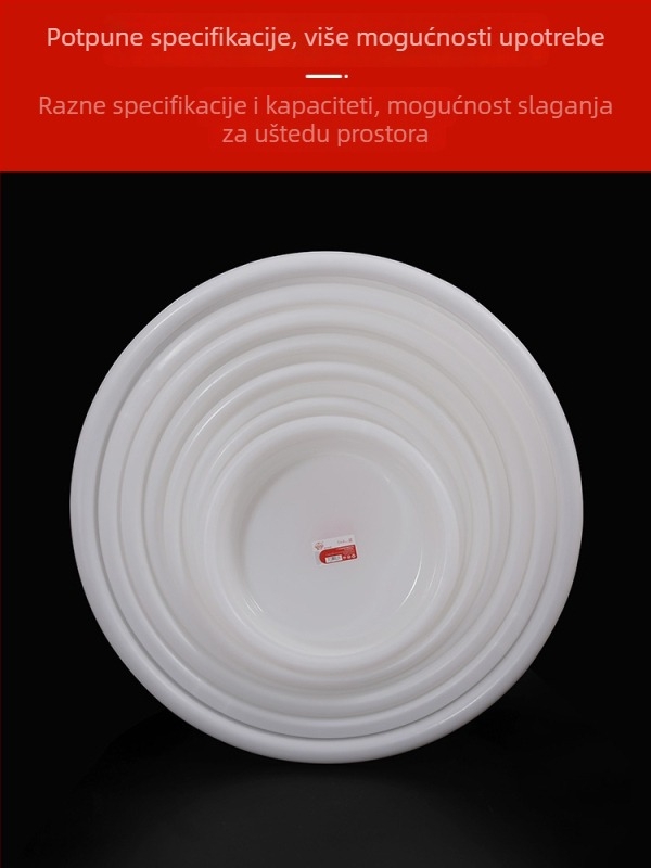 Zhujiang marka bijelo plastično korito za hranu, ekstra veliko, za pranje povrća i rublje, kućna upotreba