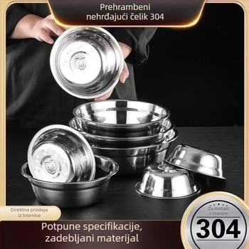 304 nehrđajući čelik, debeli, nemagnetni višenamjenska zdjela za kantinu: juha, rezanci, riža i mućenje jaja