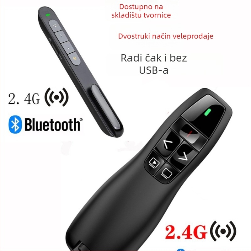Bluetooth dvostruki način pisaća olovka za prebacivanje stranica s PPT laserom, bežični 2,4 GHz
