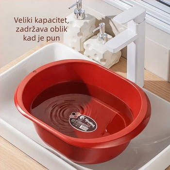 Ojačano ovalno plastično korito za kućnu upotrebu: za kupanje beba, pranje u studentskom domu, pranje povrća i stopala