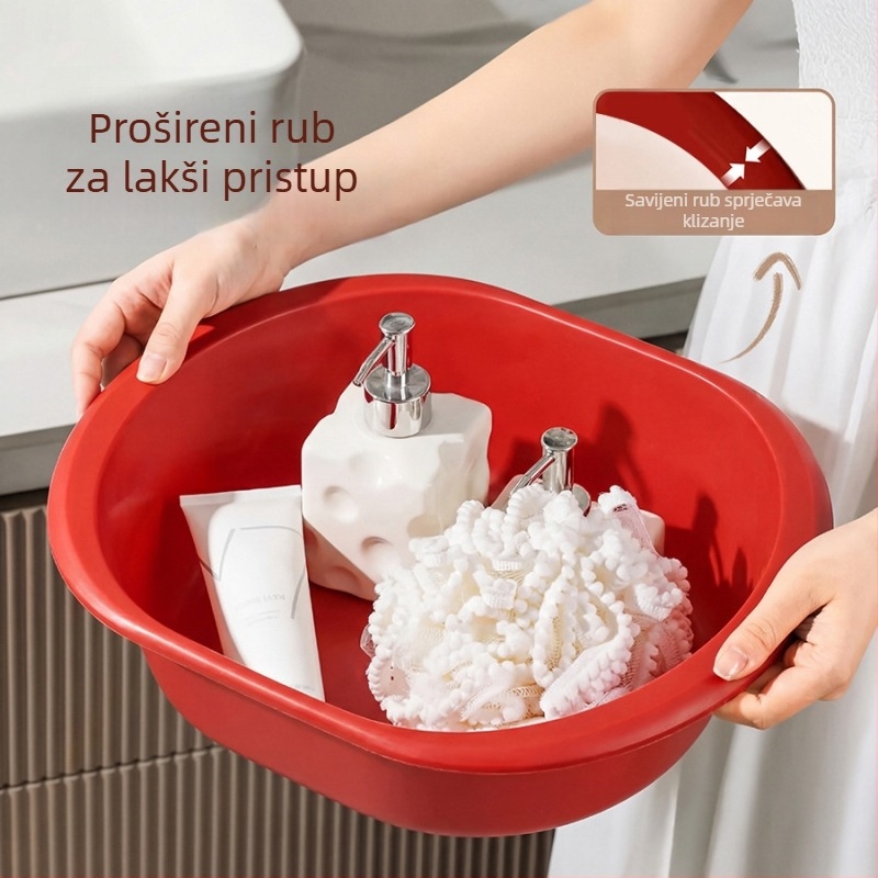 Ojačano ovalno plastično korito za kućnu upotrebu: za kupanje beba, pranje u studentskom domu, pranje povrća i stopala