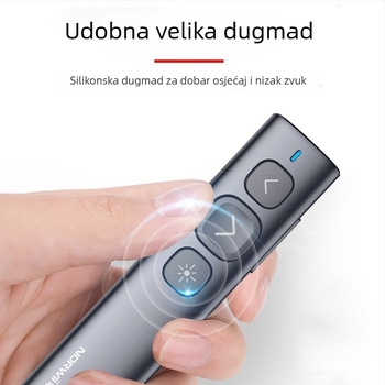 For PPT laserski pokazivač s crvenim LED-om, punjiv, daljinsko prebacivanje stranica, elektroničko pero za prezentacije