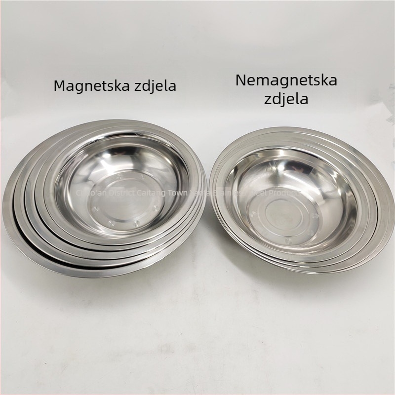 Nerđajući čelik – višenamjenska posuda za pranje lica i povrća, kuhinjska i kupaonska posuda, promjer 28–36 cm, jednobojna