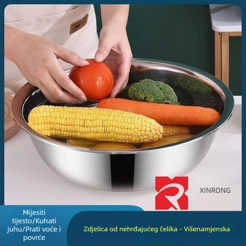 Velika posuda od nehrđajućeg čelika, prehrambene kvalitete, za pranje povrća, mijesanje tijesta, kuhanje ribe, začinjavanje, pranje lica i nogu