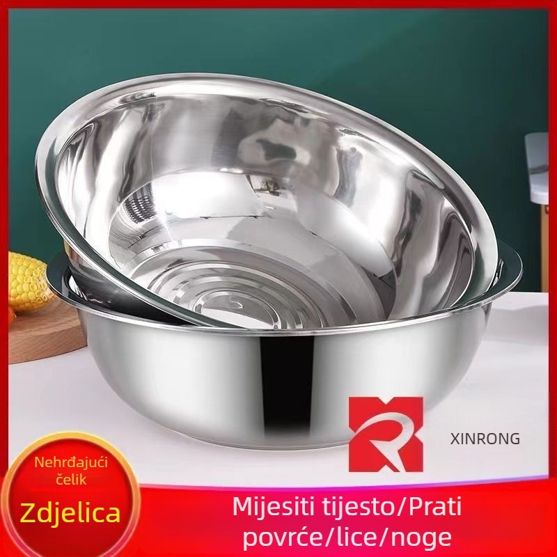 Velika posuda od nehrđajućeg čelika, prehrambene kvalitete, za pranje povrća, mijesanje tijesta, kuhanje ribe, začinjavanje, pranje lica i nogu