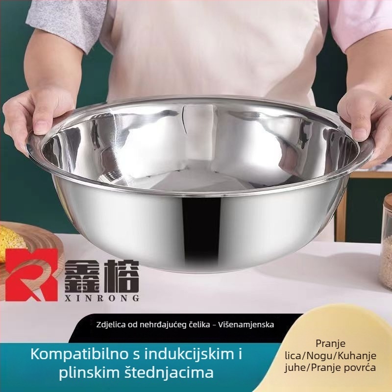 Velika posuda od nehrđajućeg čelika, prehrambene kvalitete, za pranje povrća, mijesanje tijesta, kuhanje ribe, začinjavanje, pranje lica i nogu