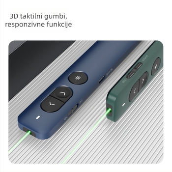 Deli NS100 Pero za prebacivanje stranica sa zelenim svjetlom za PPT projekciju, lasersko pero za prebacivanje stranica, digitalno pero za prezentacije