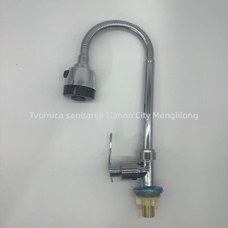 Kuhinjski faucet od cinkovog legura, vertikalni, okretni, samo hladna voda, produživi, kućna upotreba