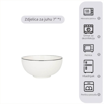 7-inčna keramička velika zdjela juhe za kućnu upotrebu, velika zdjela za jelo i rezance
