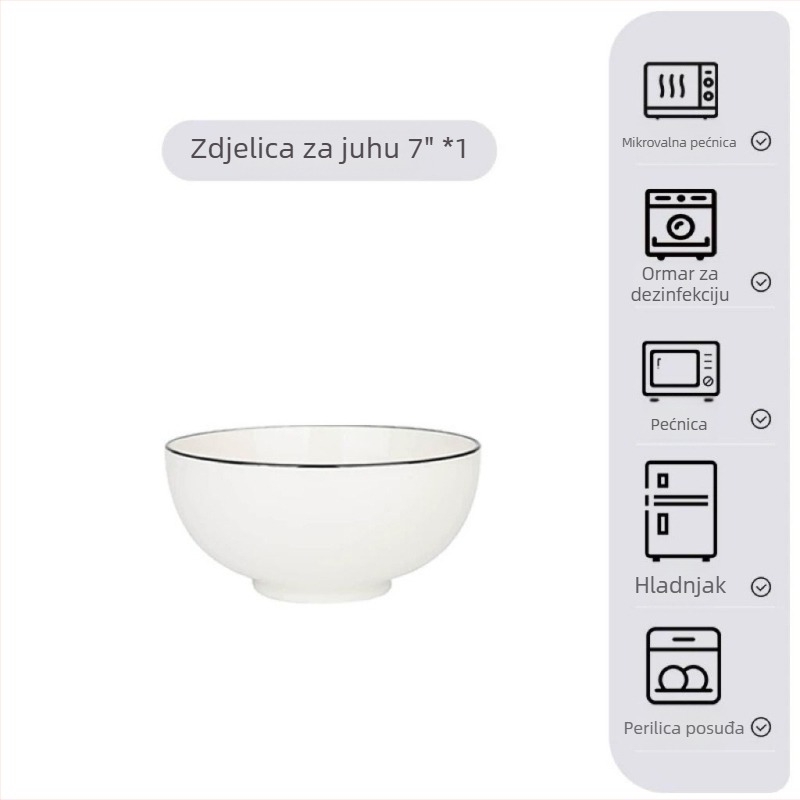 7-inčna keramička velika zdjela juhe za kućnu upotrebu, velika zdjela za jelo i rezance